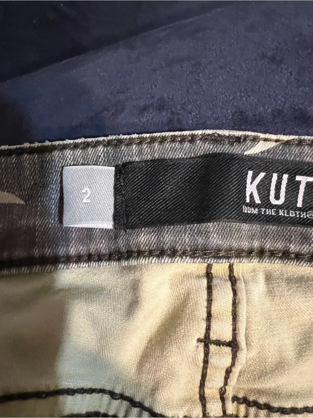 Kut from the Kloth Green and Cream Camo Skinny Jeans - Picture 3 of 4